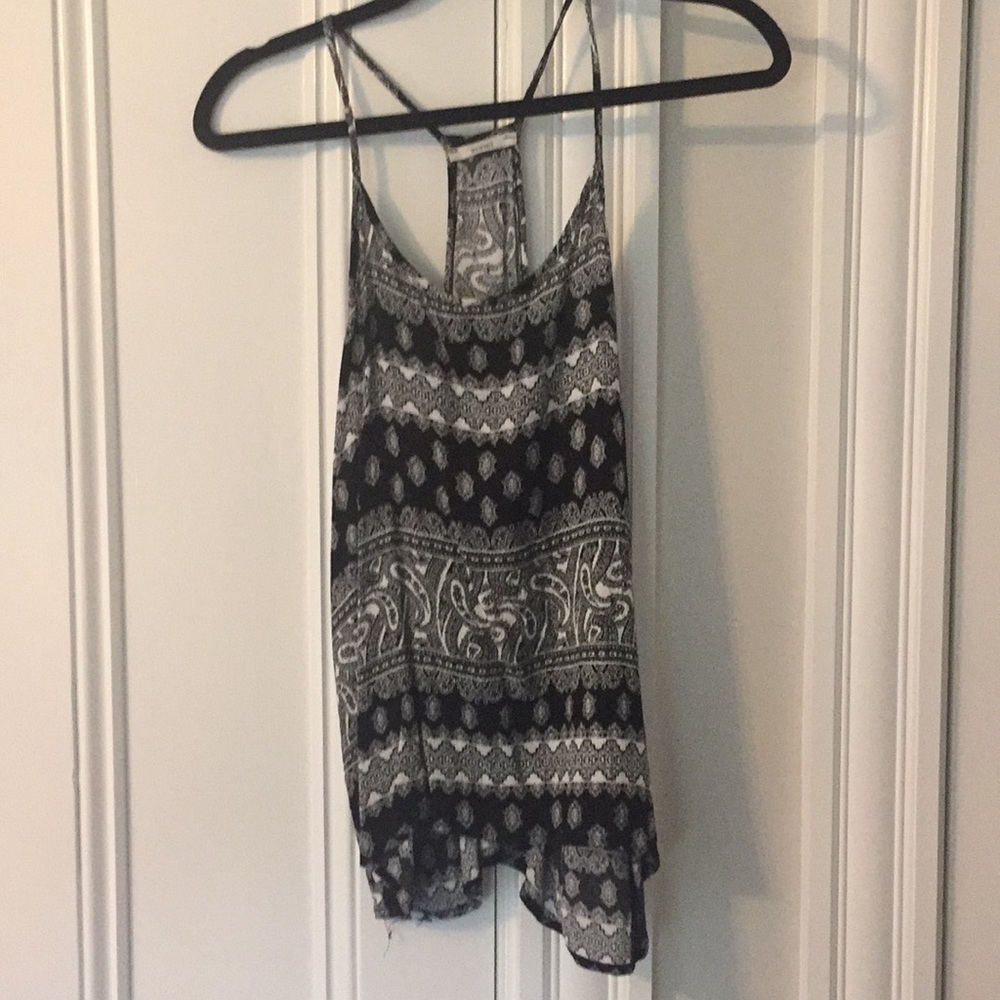 Black and white racer back camisole